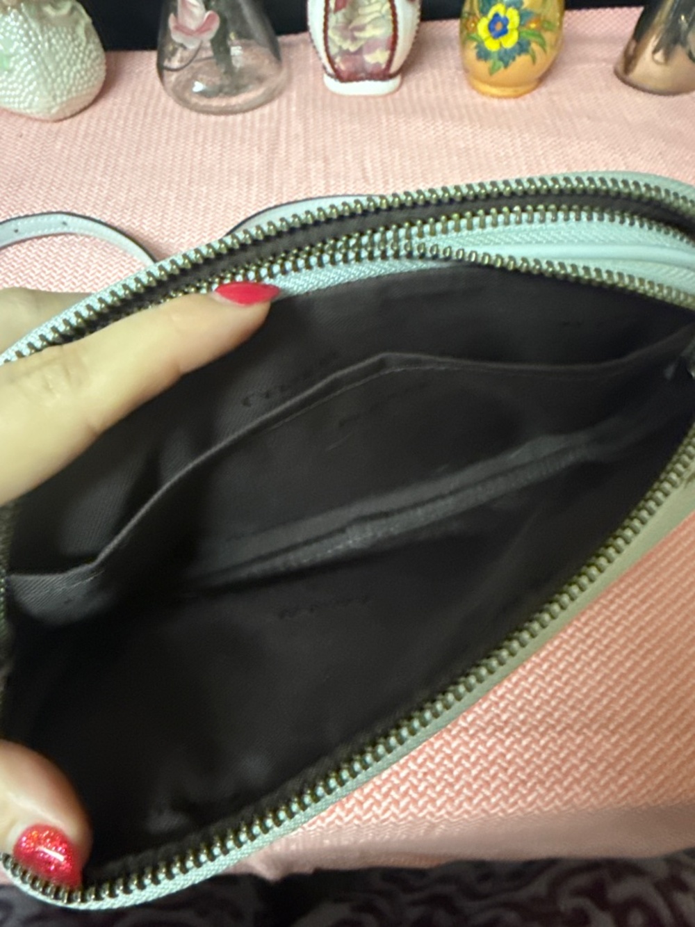 Denim Blue Coach Floral Small Crossbody Bag - Picture 7 of 13